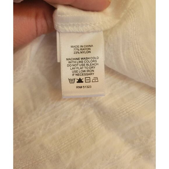 1. STATE Sz L Off the Shoulder White Blouse With Bell Sleeves New - Picture 8 of 8